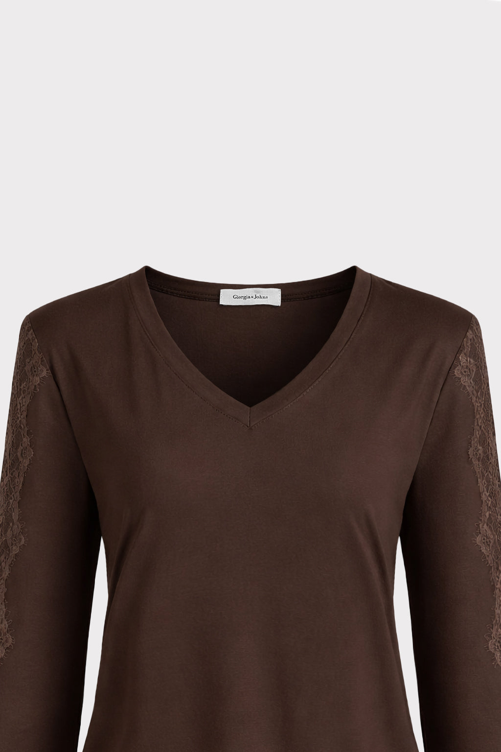 Blusa maniche pizzo