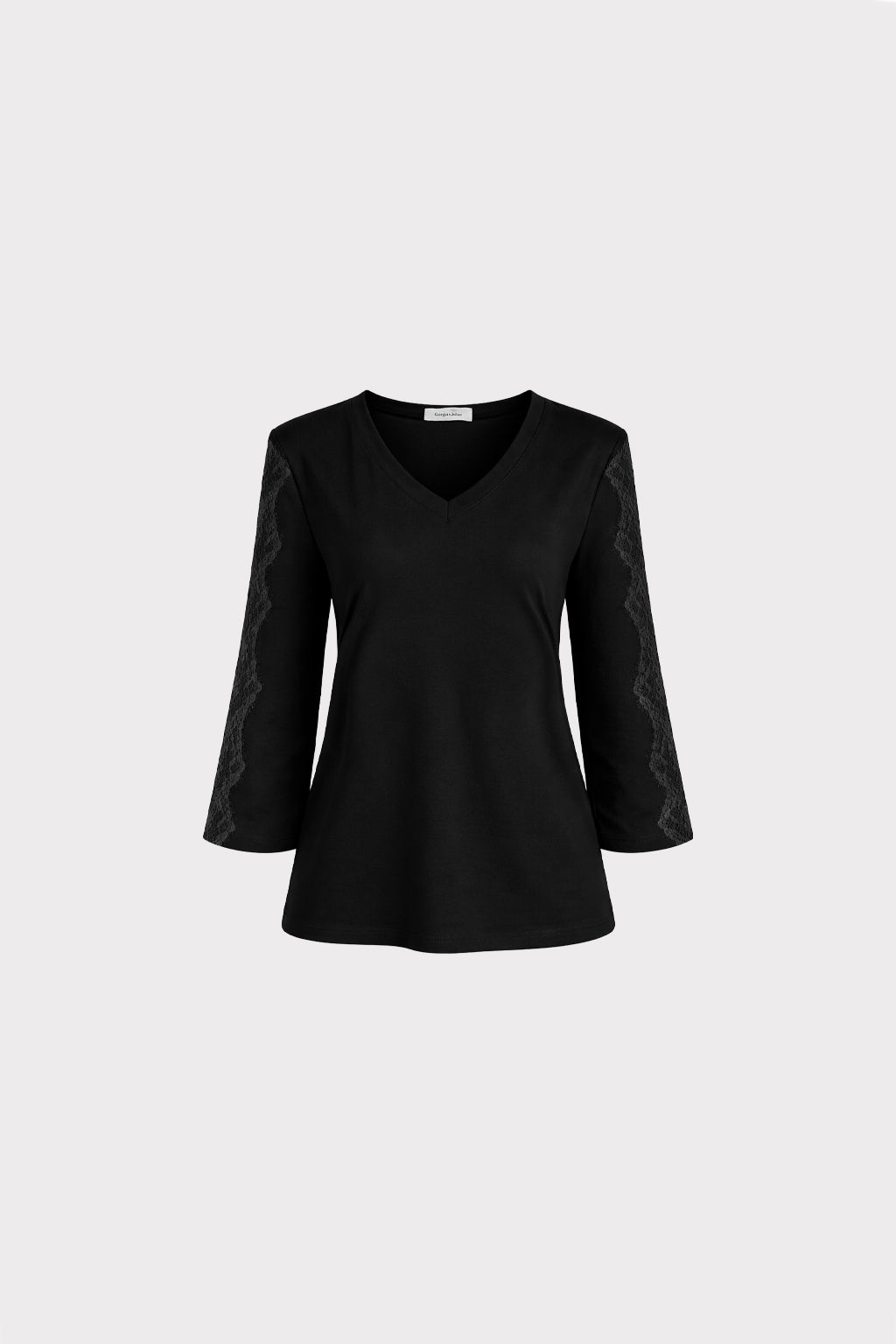 Blusa maniche pizzo
