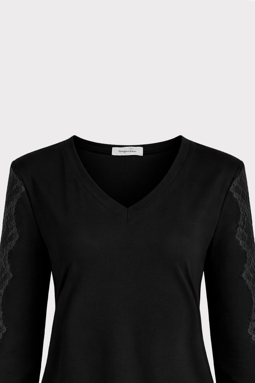 Blusa maniche pizzo