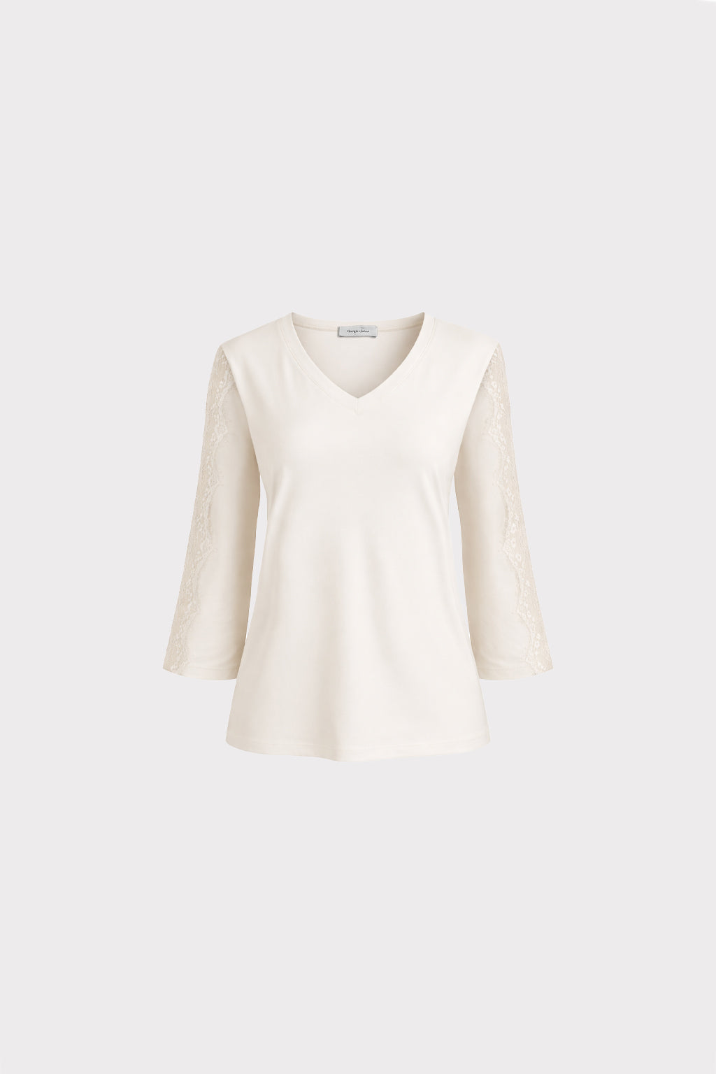 Blusa maniche pizzo