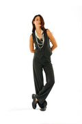 Pantalone gamba dritta gessato