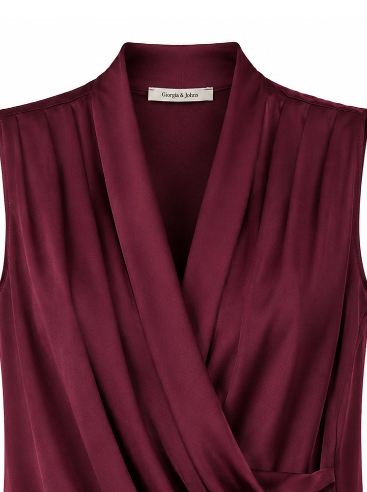 Top incrociato con drappeggio
