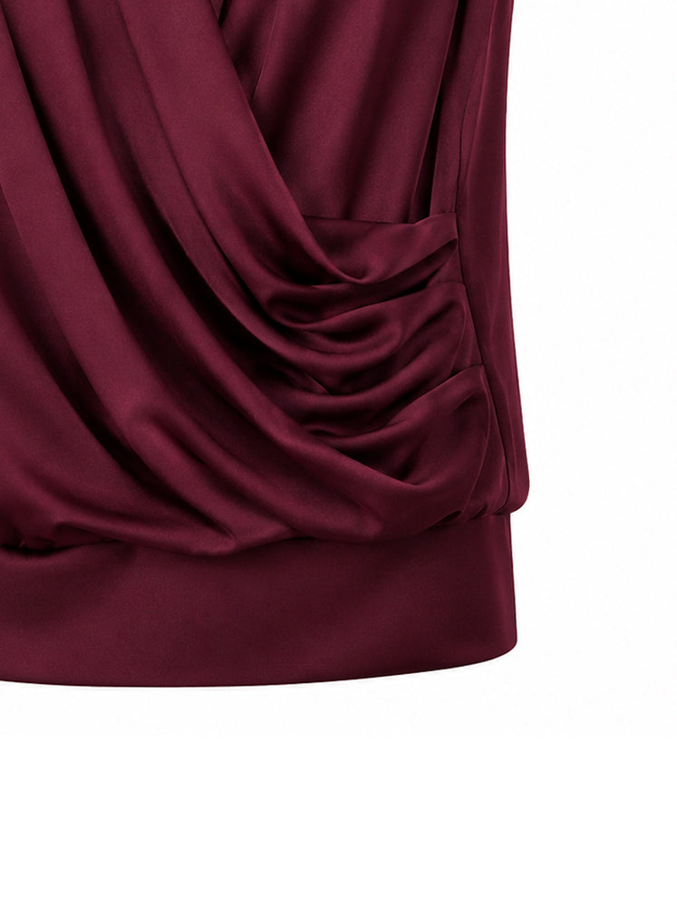 Top incrociato con drappeggio