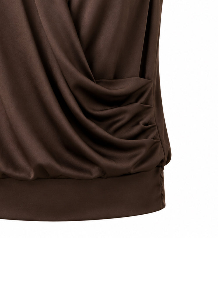 Top incrociato con drappeggio