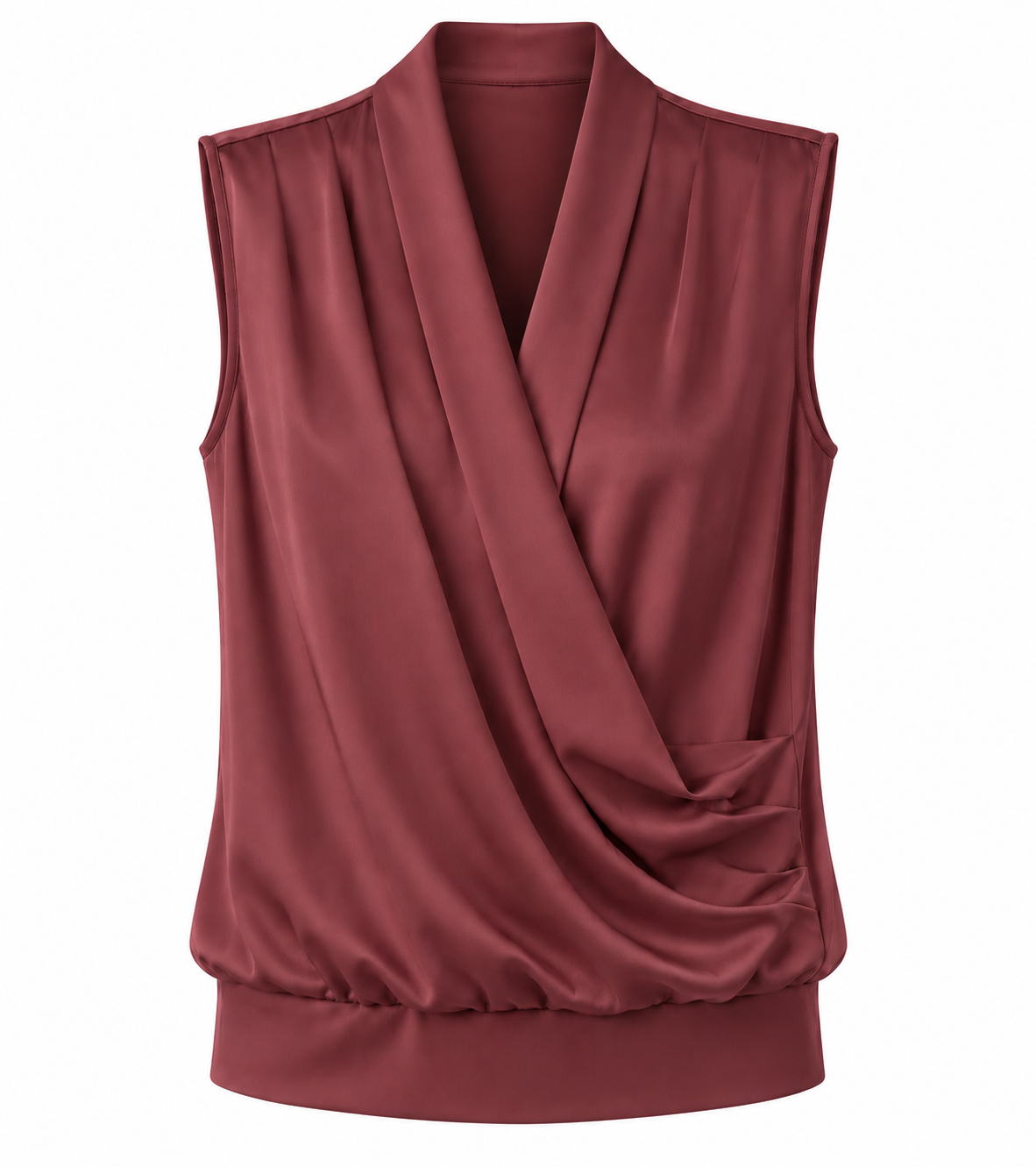 Top incrociato con drappeggio
