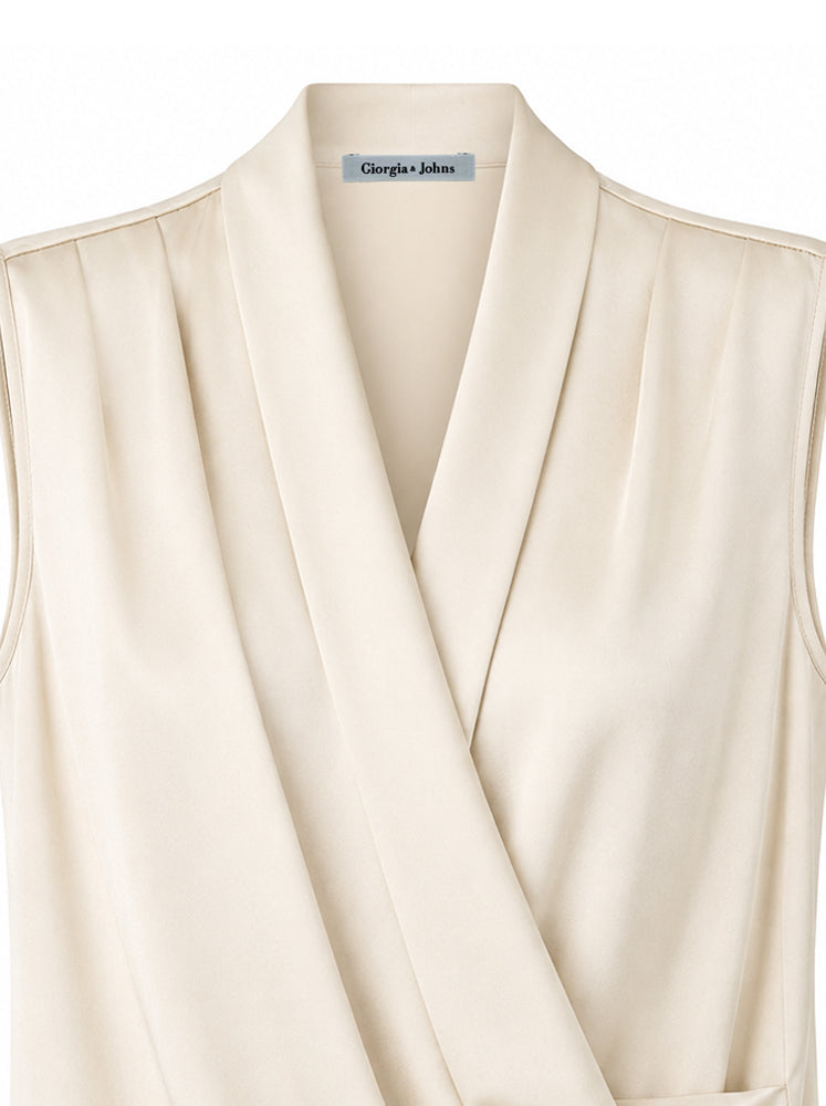 Top incrociato con drappeggio