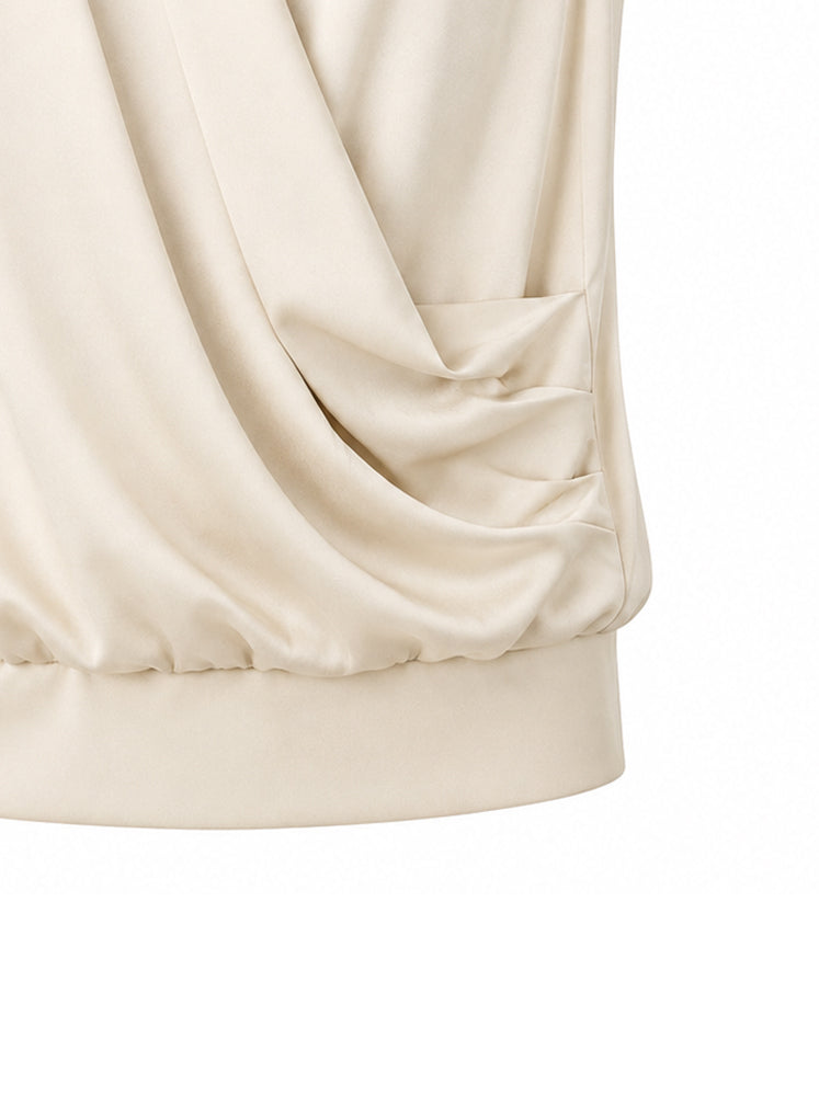 Top incrociato con drappeggio