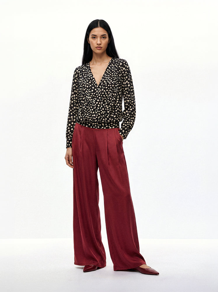 Blusa incrociata pois