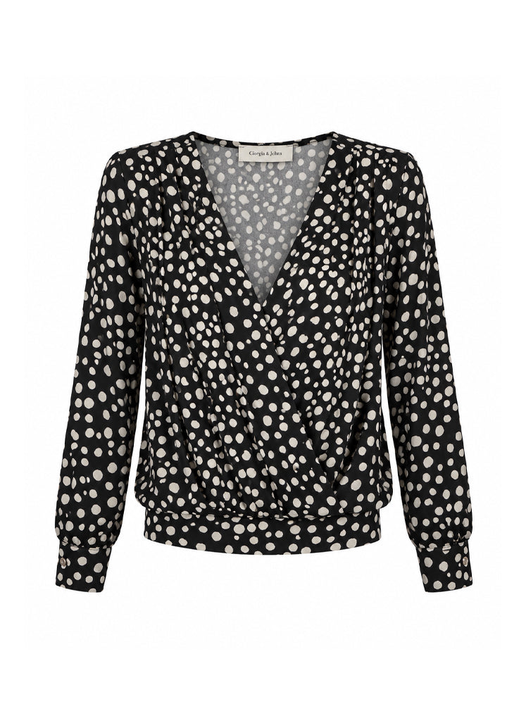 Blusa incrociata pois