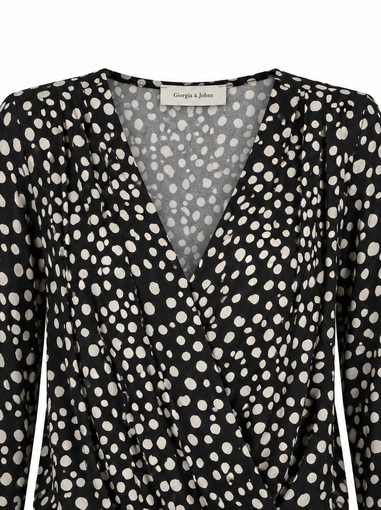 Blusa incrociata pois