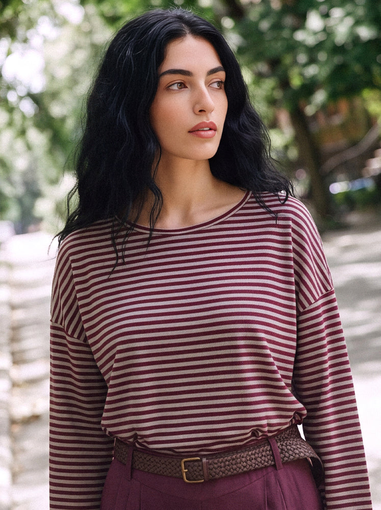 T-shirt a righe fluida