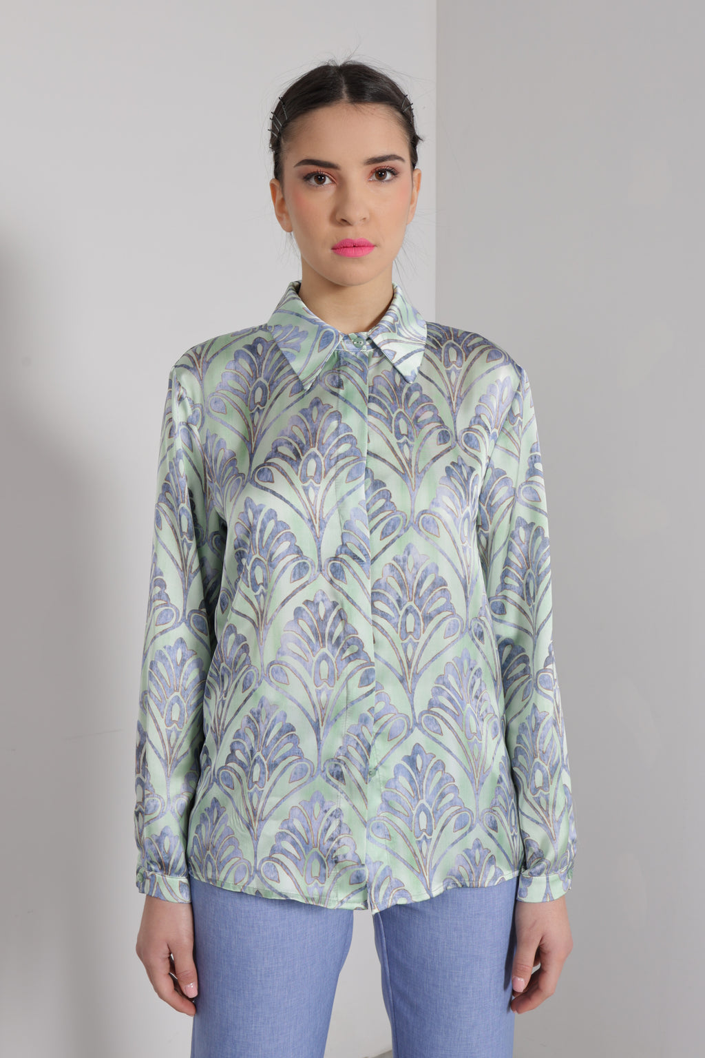 Camicia stampa damasco