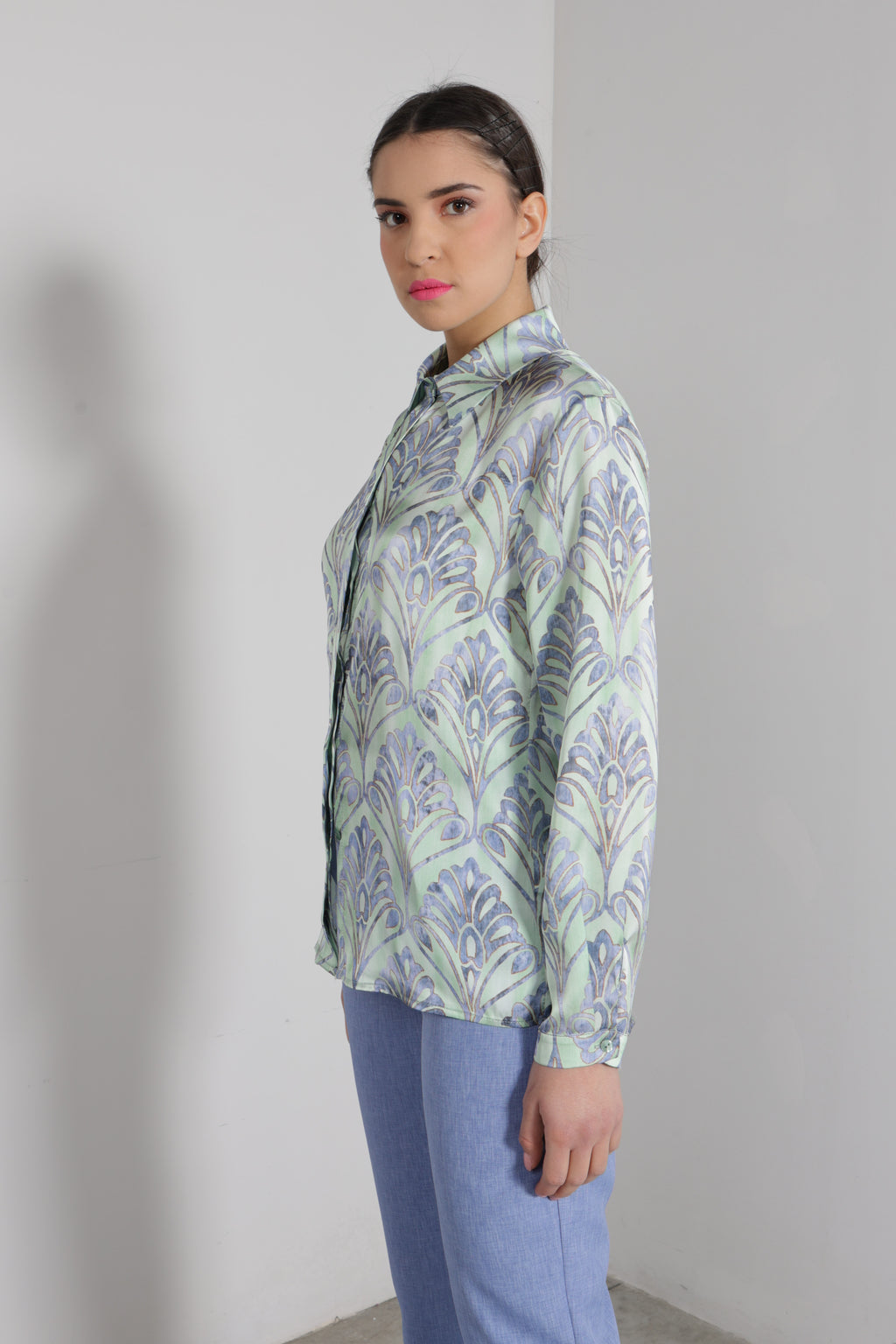 Camicia stampa damasco