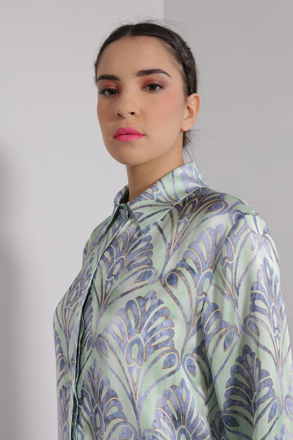 Camicia stampa damasco
