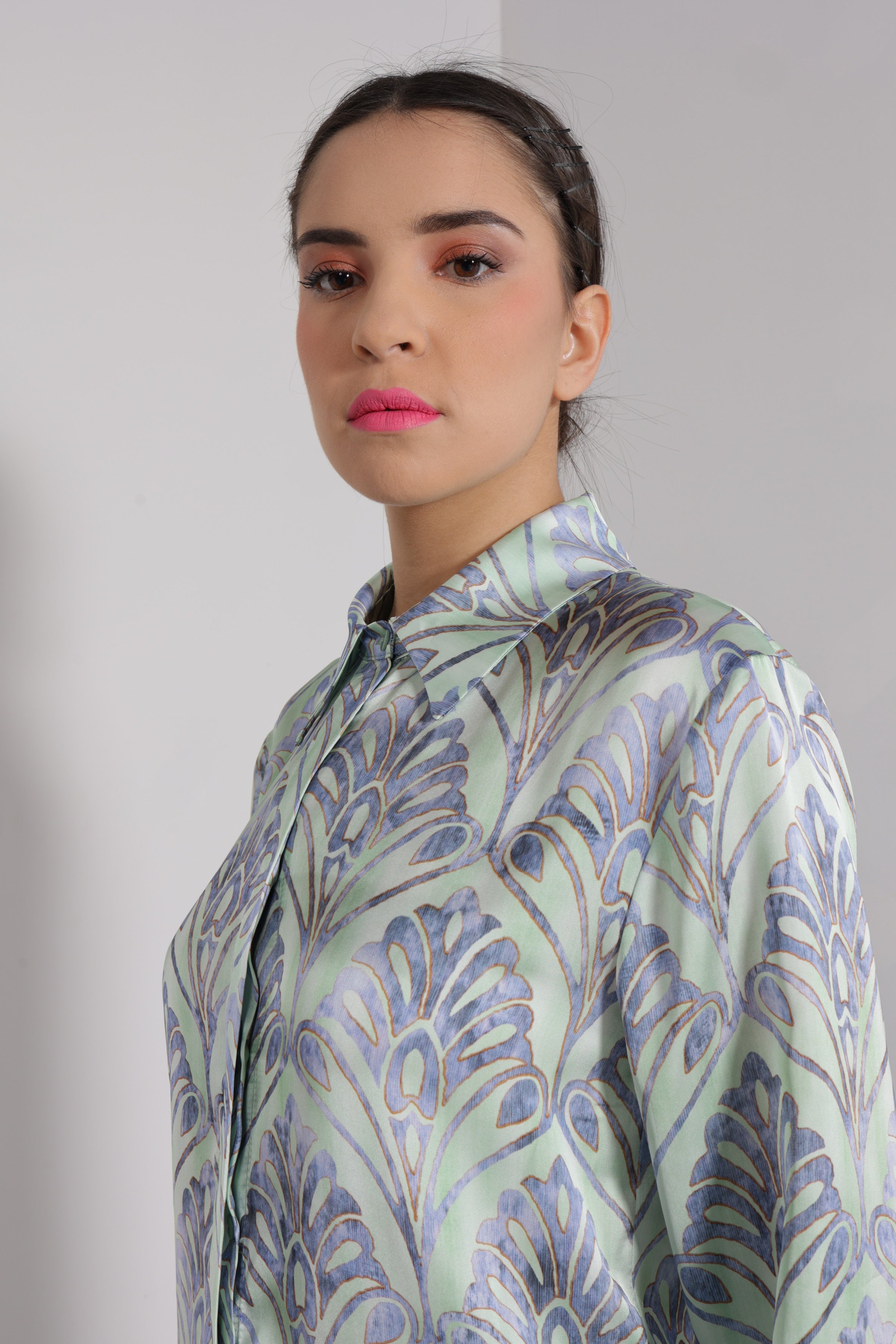 Camicia stampa damasco