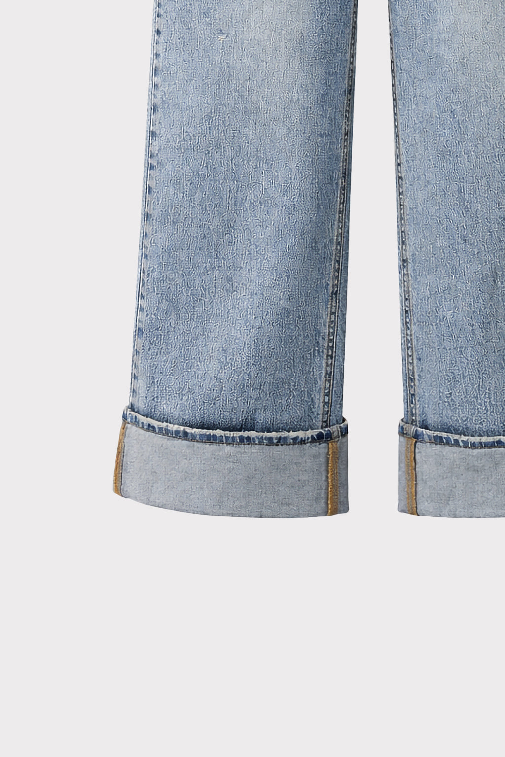 Jeans wide leg con risvolto