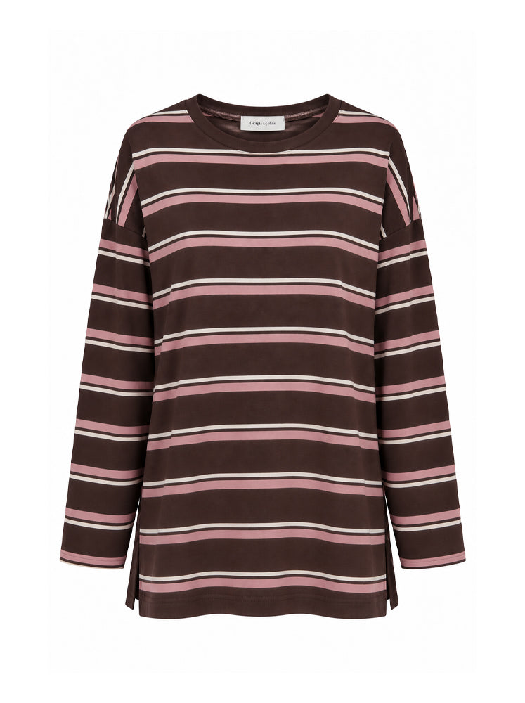 Maglia righe over con bordo strutturato