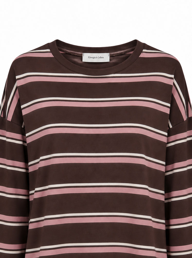 Maglia righe over con bordo strutturato