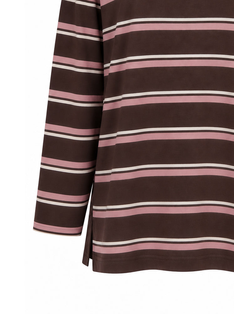 Maglia righe over con bordo strutturato