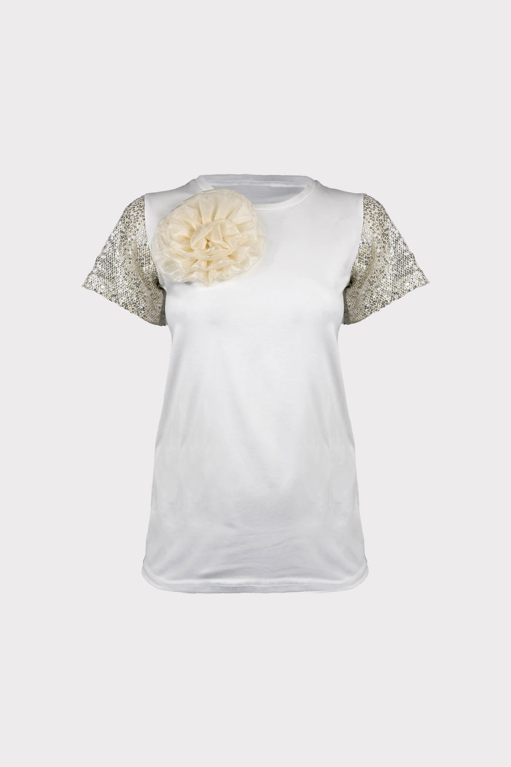 T-shirt maniche paillettes
