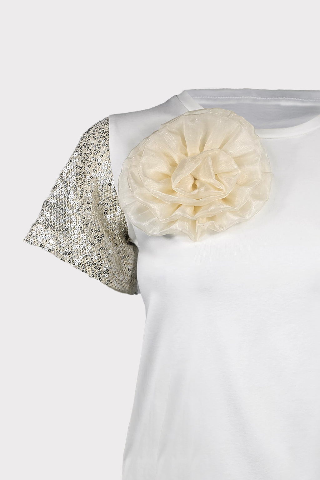 T-shirt maniche paillettes