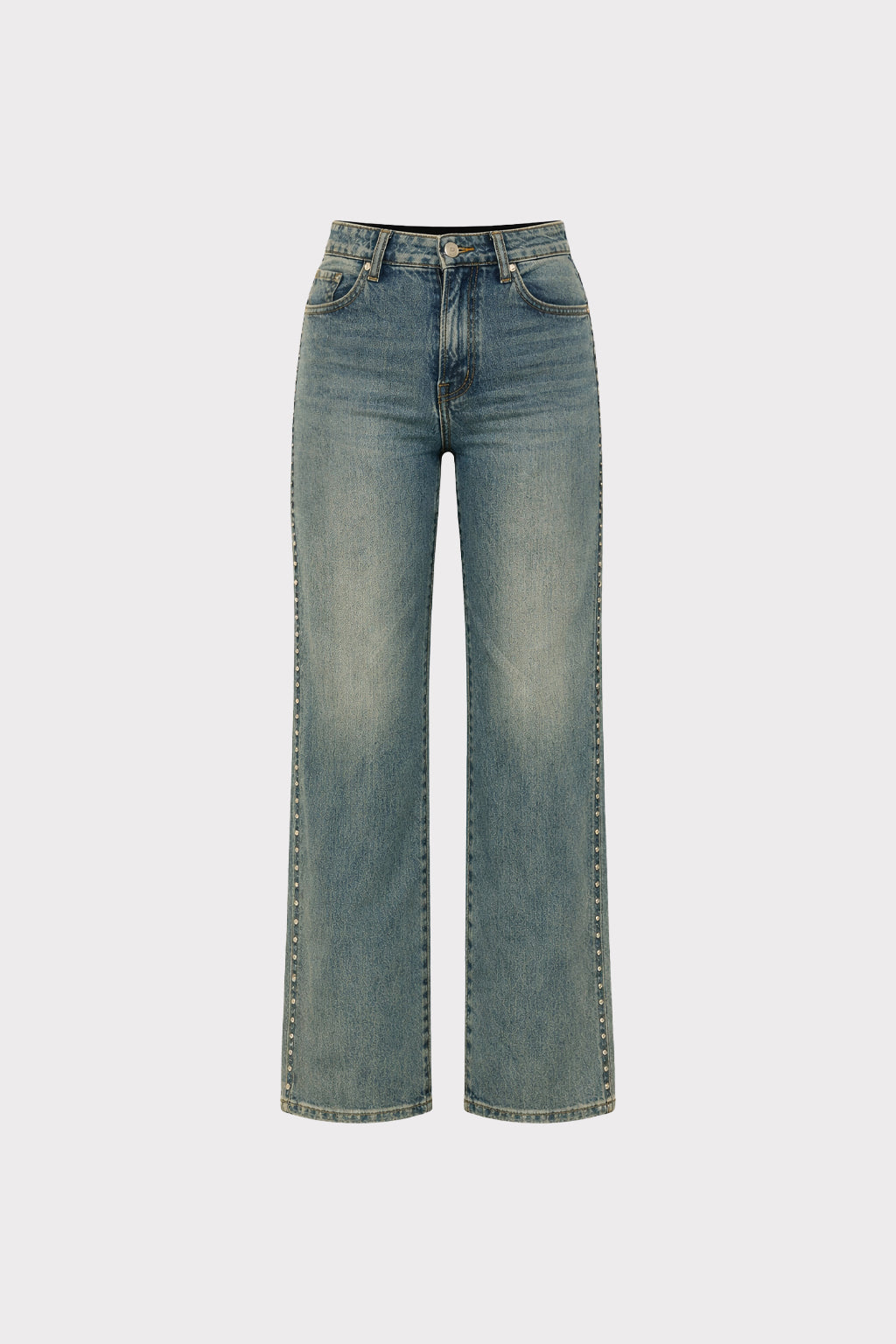 Jeans palazzo con borchie
