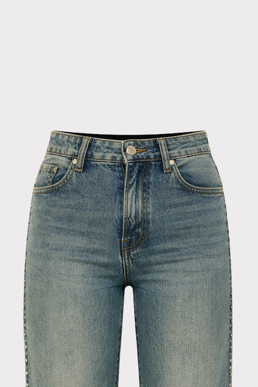 Jeans palazzo con borchie