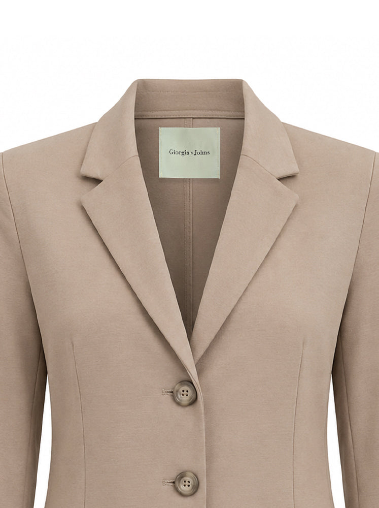 Blazer monopetto tasche a toppa