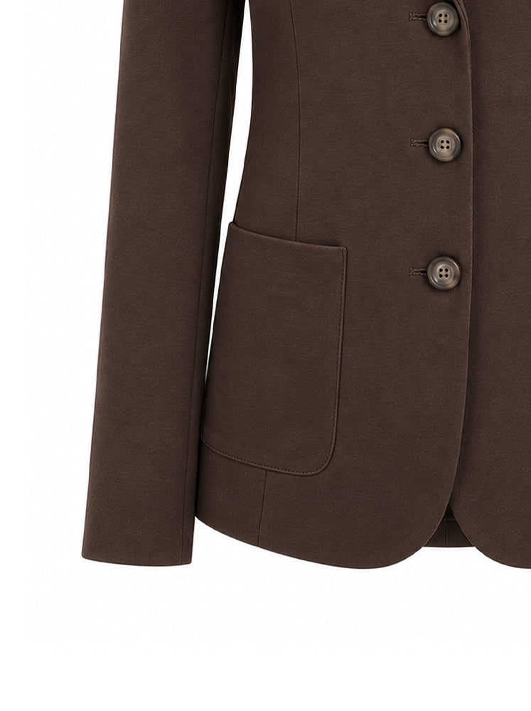 Blazer monopetto tasche a toppa