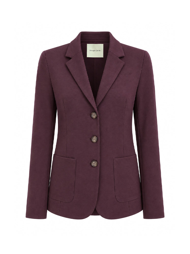 Blazer monopetto tasche a toppa