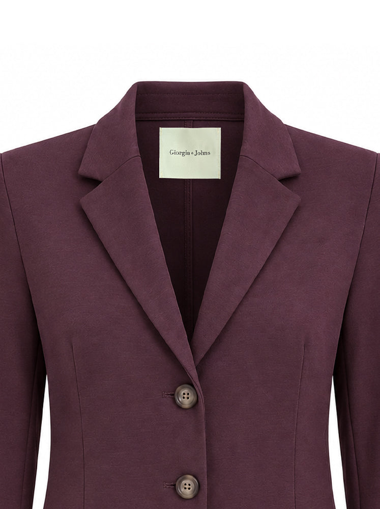 Blazer monopetto tasche a toppa