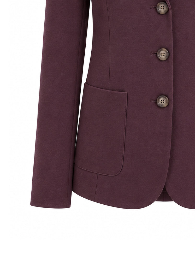Blazer monopetto tasche a toppa