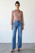 Jeans gamba dritta con strass