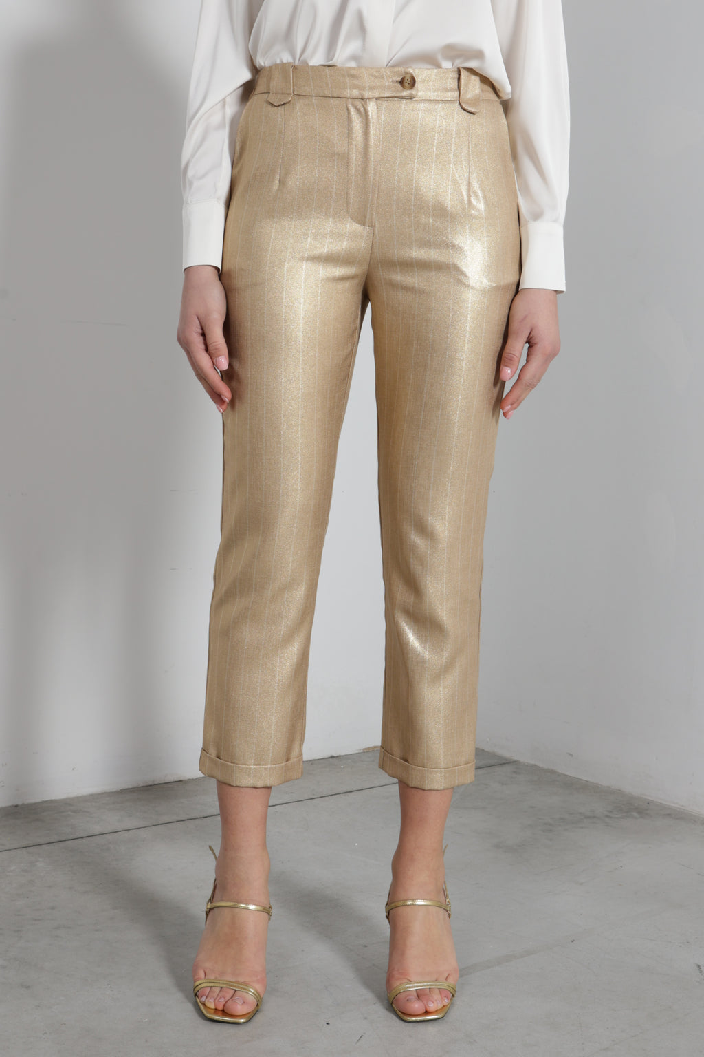 Pantalone riga placcata
