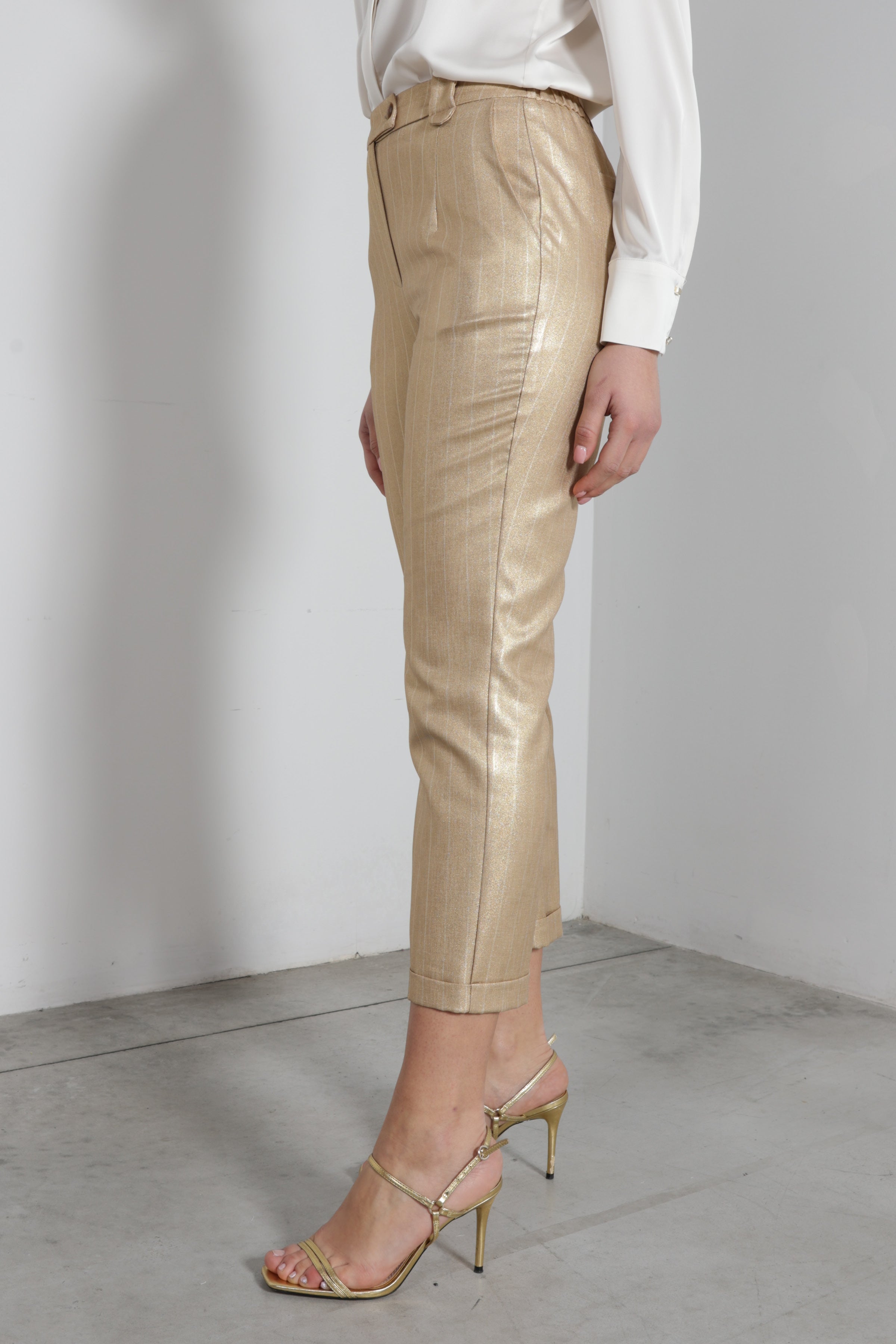 Pantalone riga placcata