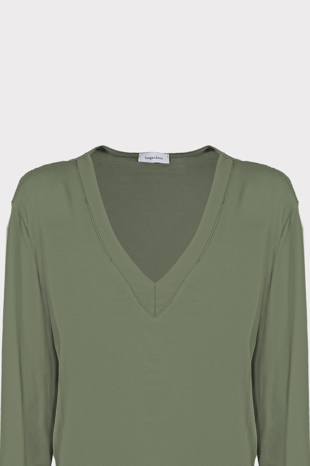 Maglia scollo V doppio tessuto
