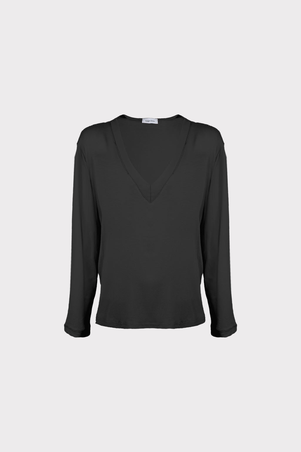 Maglia scollo V doppio tessuto