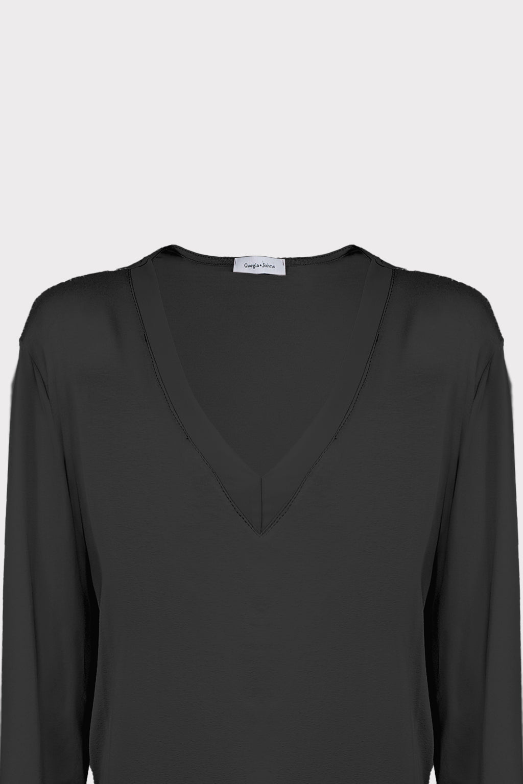 Maglia scollo V doppio tessuto
