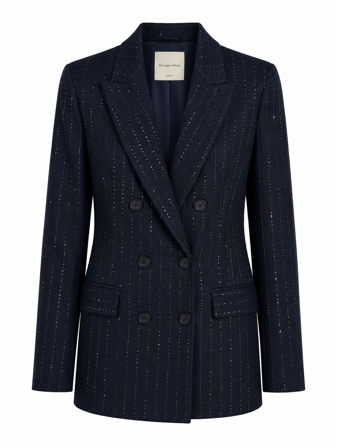 Blazer gessato micropaillettes