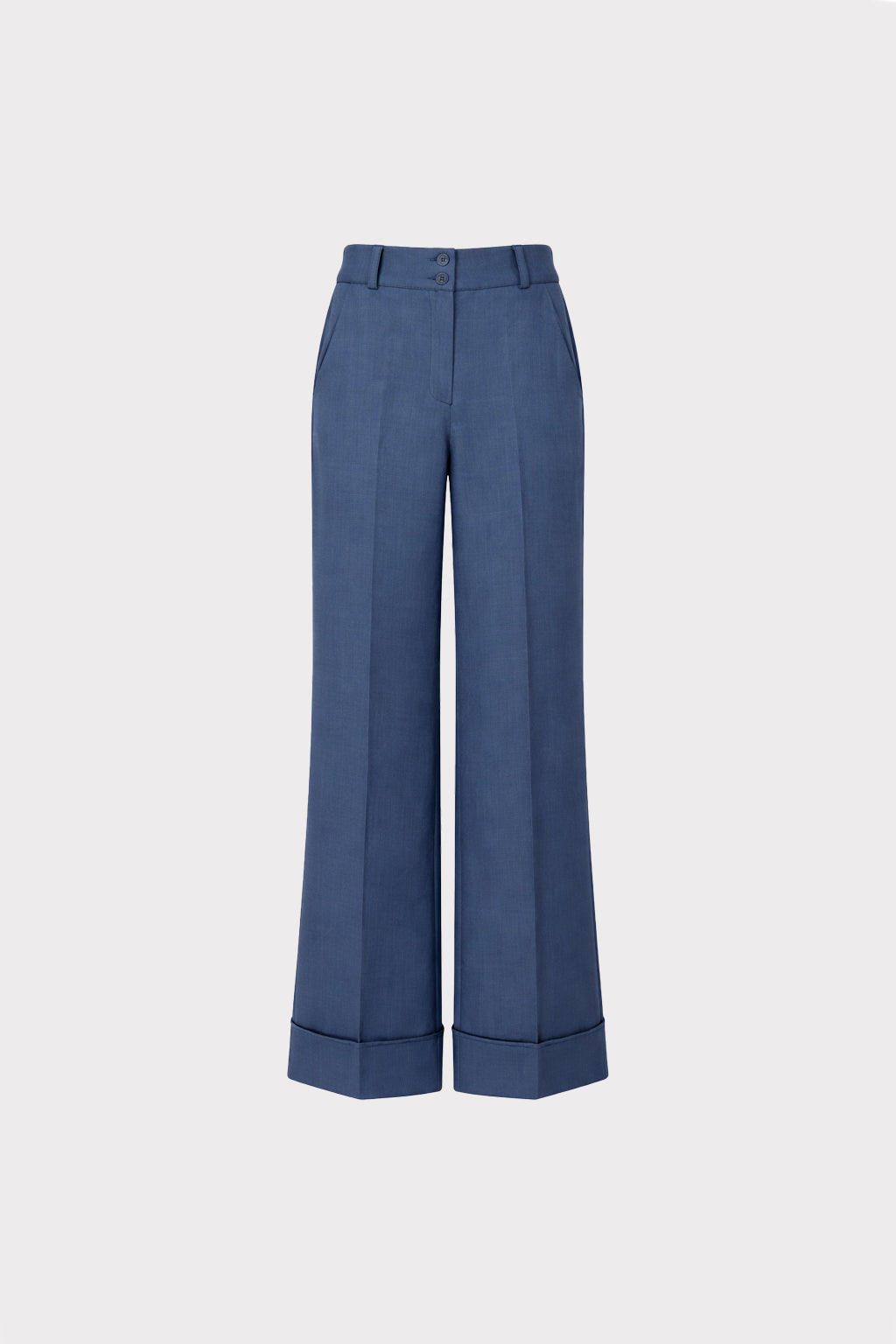 Pantalone ampio con risvolto