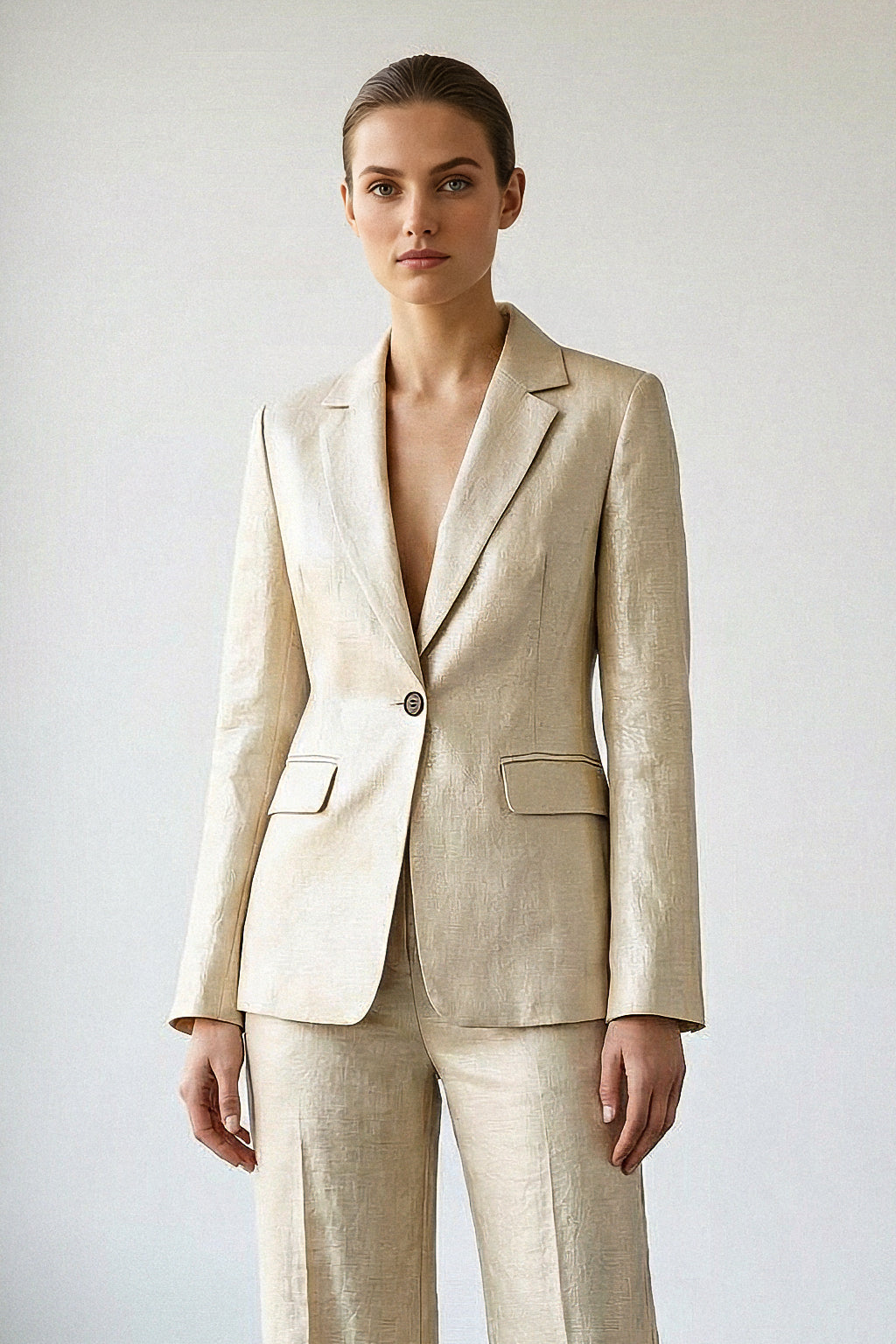 Blazer tessuto mosso effetto lucido