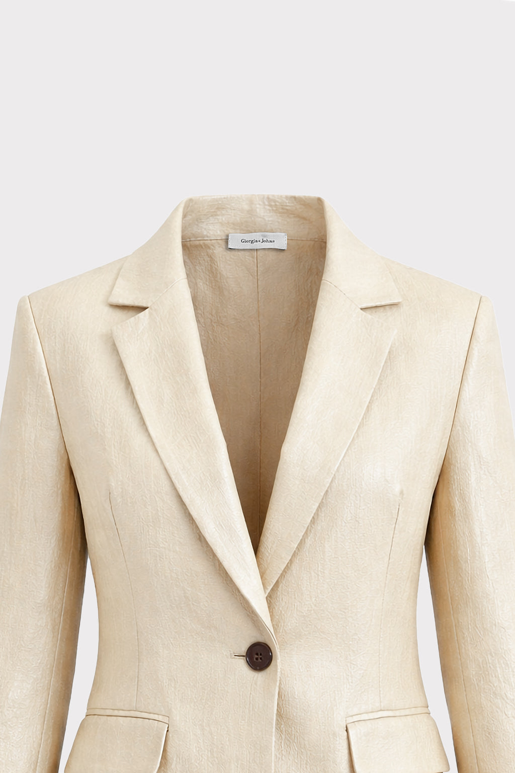 Blazer tessuto mosso effetto lucido