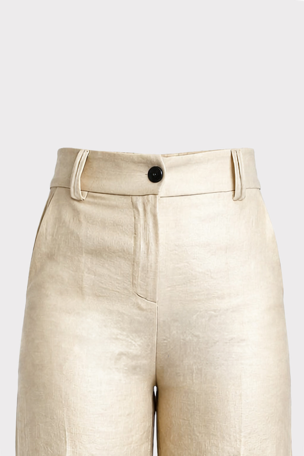 Pantalone tessuto mosso effetto lucido