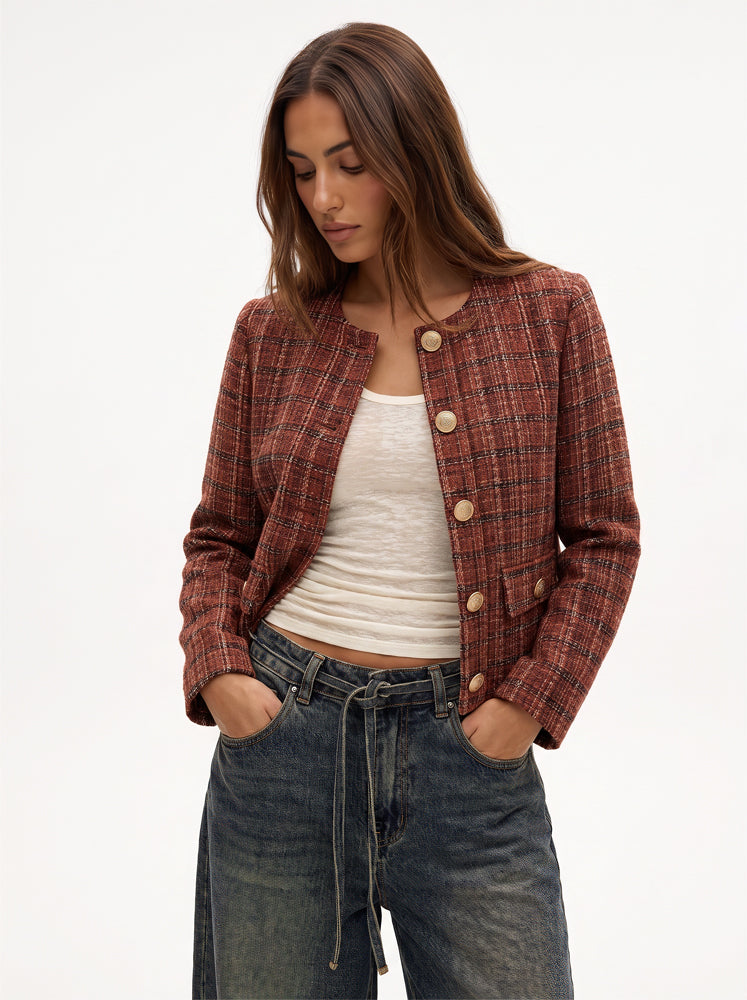 Giacca corta in tweed