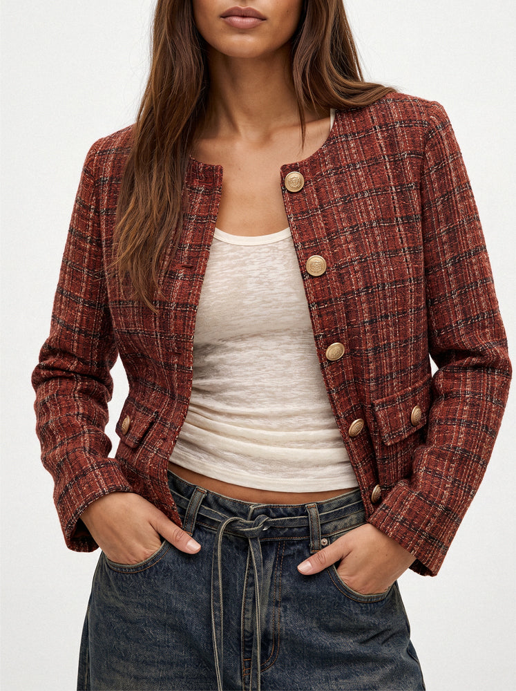 Giacca corta in tweed