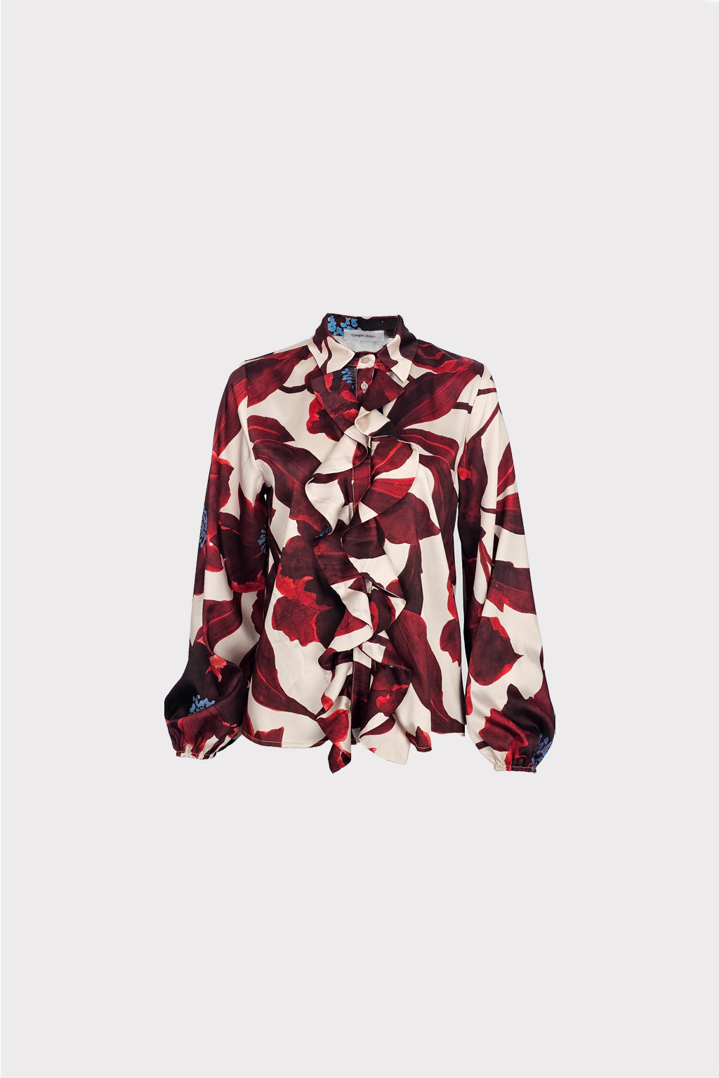 Camicia fiori con ruches