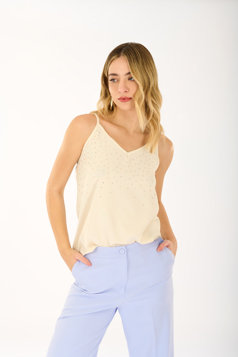 Top lingerie pioggia strass