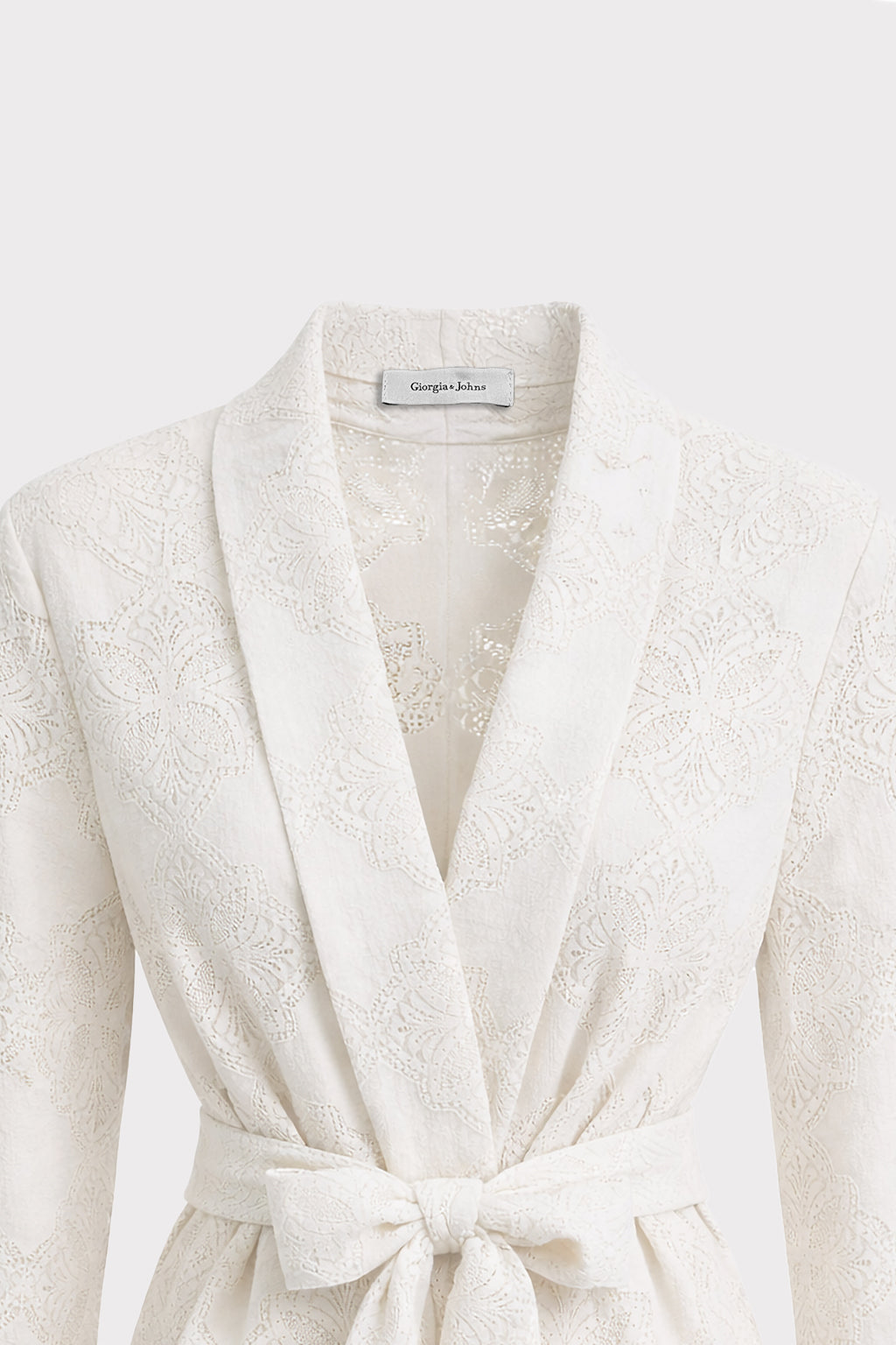 Giacca macrame' con cintura