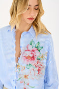 Camicia riga stampa fiori