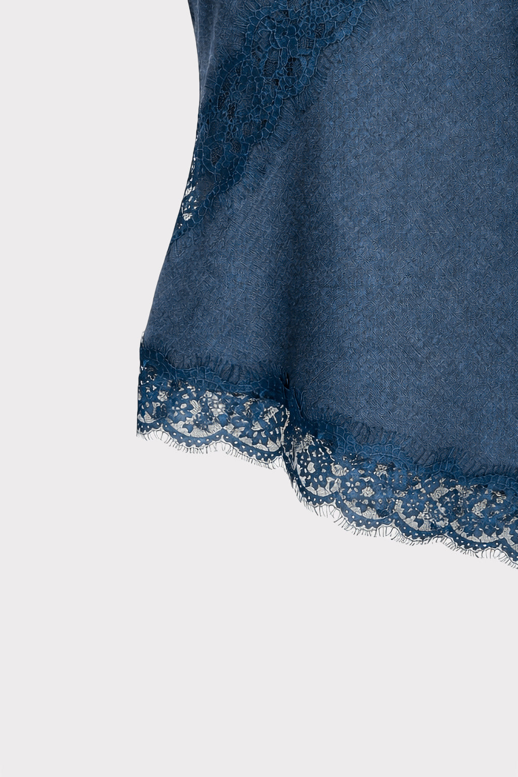 Top chambray con pizzo